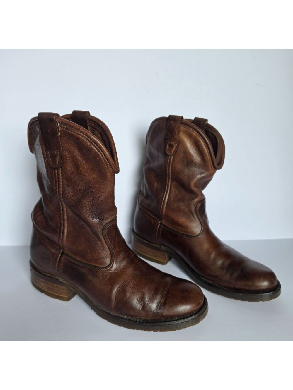 Double H Boots DH2510 Mens Size 9D Brown Leather Western Cowboy Work Made in USA